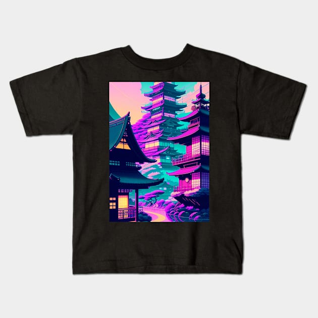 Japanese beautiful town. Kids T-Shirt by SALOX